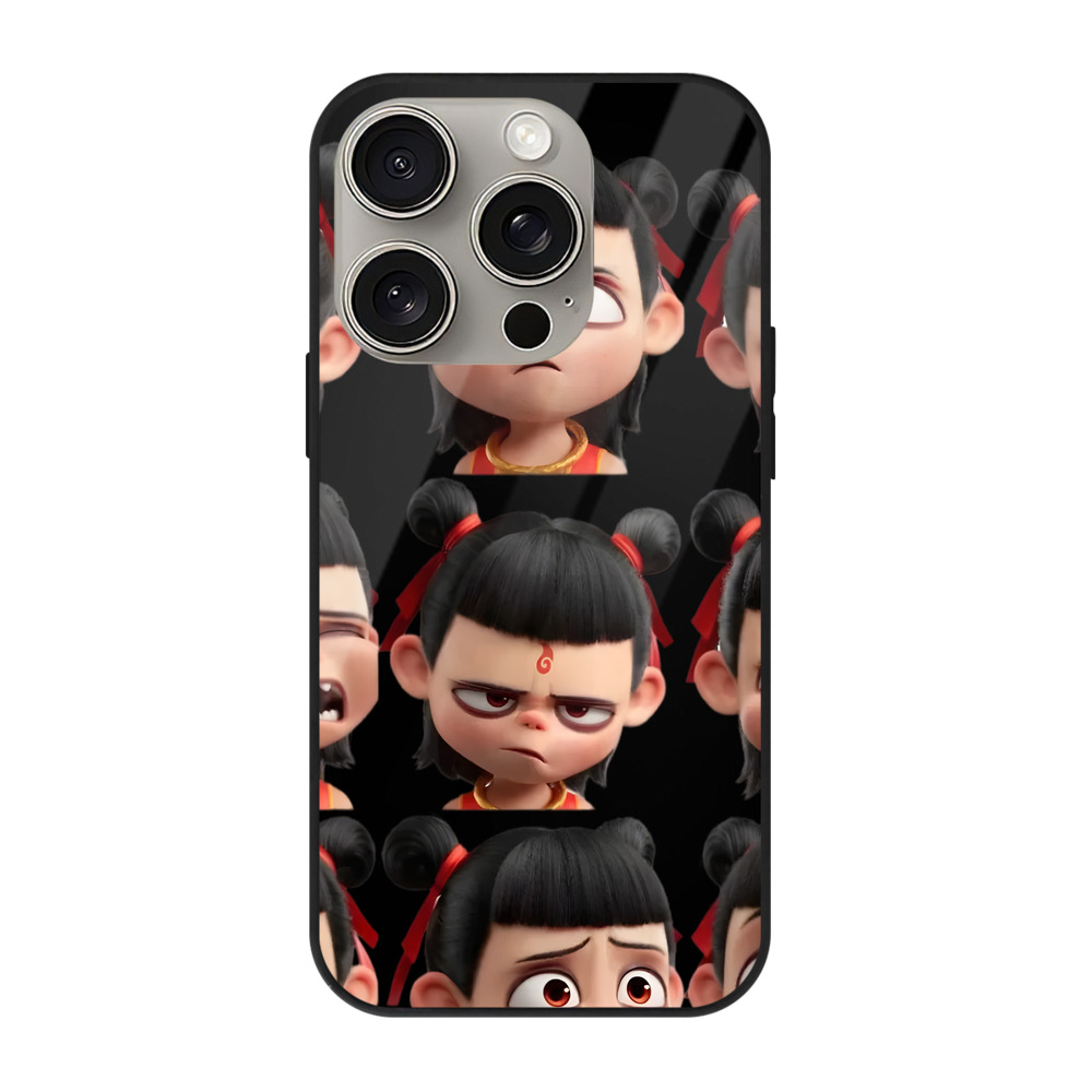（画像用） Ne Zha 2 ナタ 魔童の大暴れ 【iPhone15Pro対応】スマホケース 耐衝撃＆黄変防止 背面ガラス