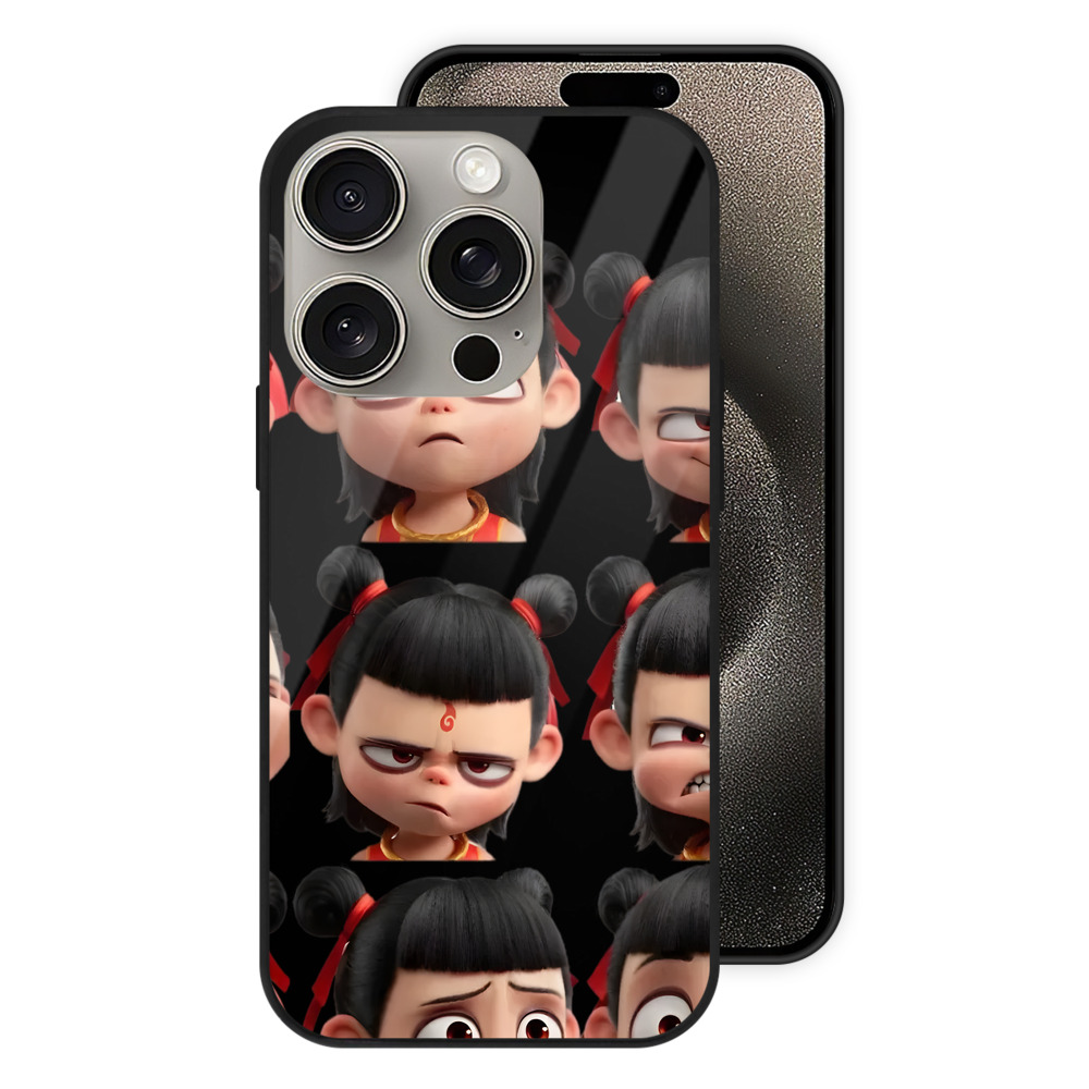 （画像用） Ne Zha 2 ナタ 魔童の大暴れ 【iPhone15Pro対応】スマホケース 耐衝撃＆黄変防止 背面ガラス