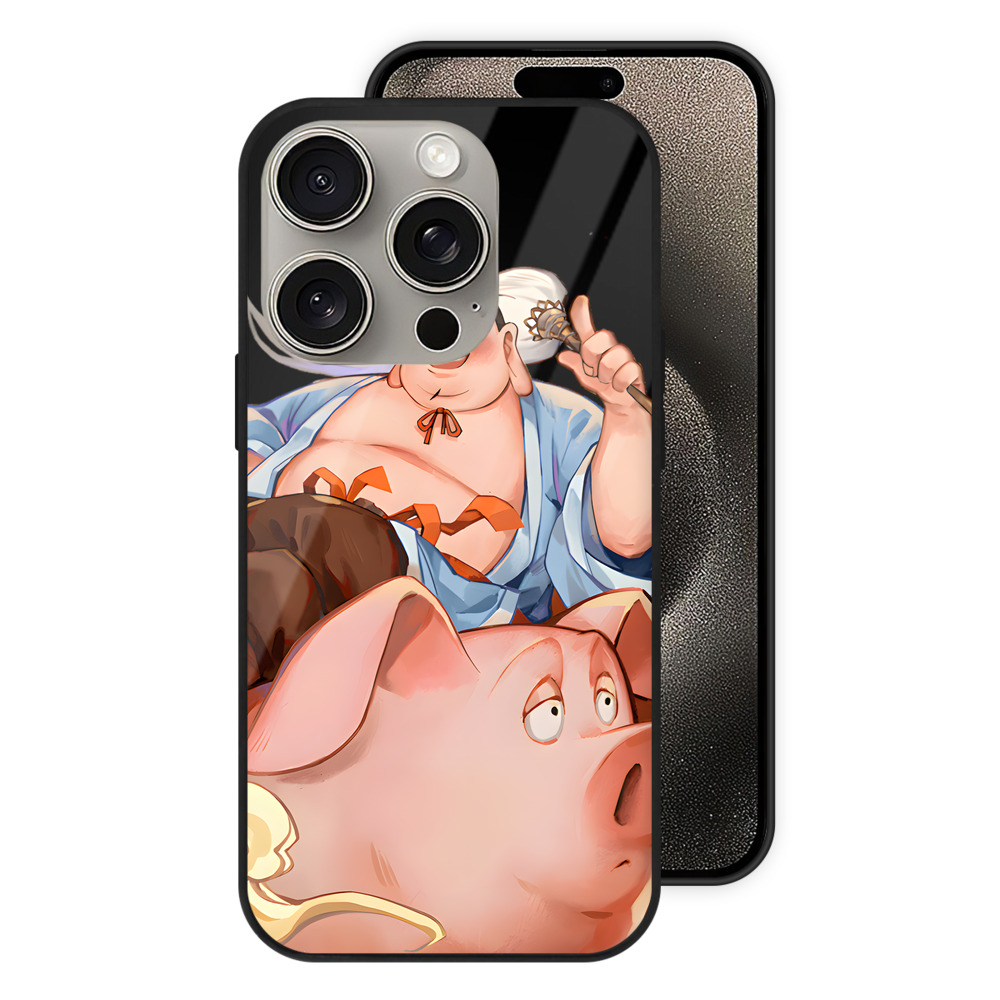 （画像用） Ne Zha 2 ナタ 魔童の大暴れ 【iPhone15Pro対応】スマホケース 耐衝撃＆黄変防止 背面ガラス