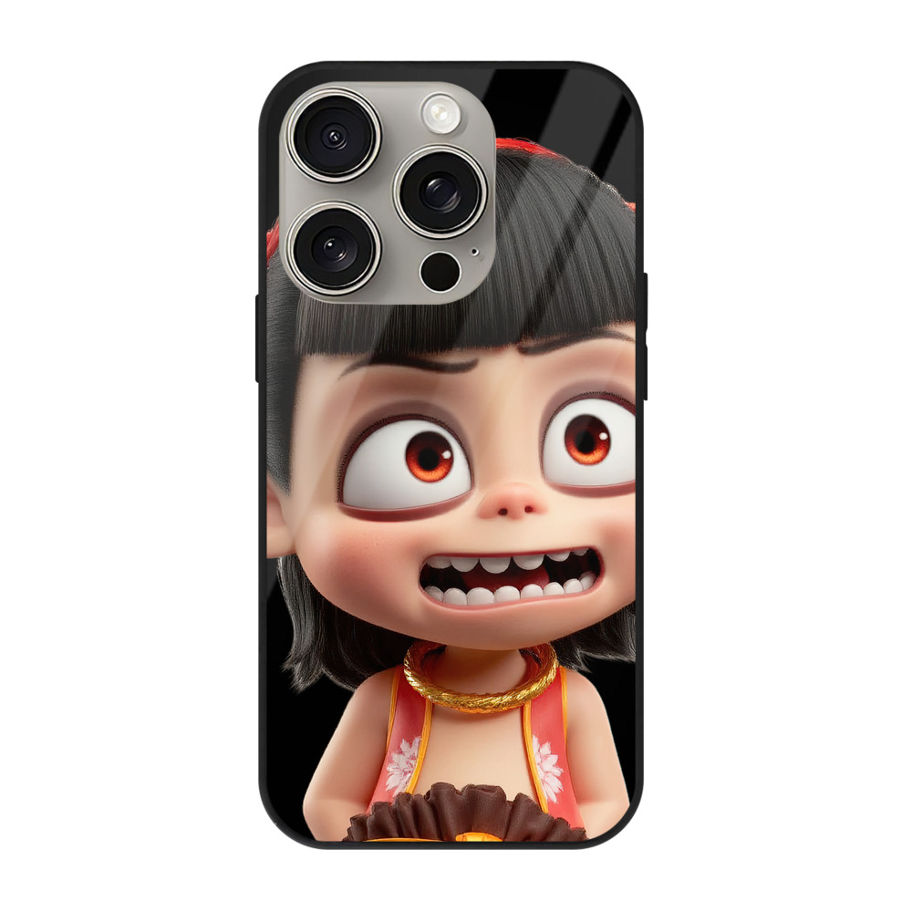 （画像用） Ne Zha 2 ナタ 魔童の大暴れ 【iPhone15Pro対応】スマホケース 耐衝撃＆黄変防止 背面ガラス