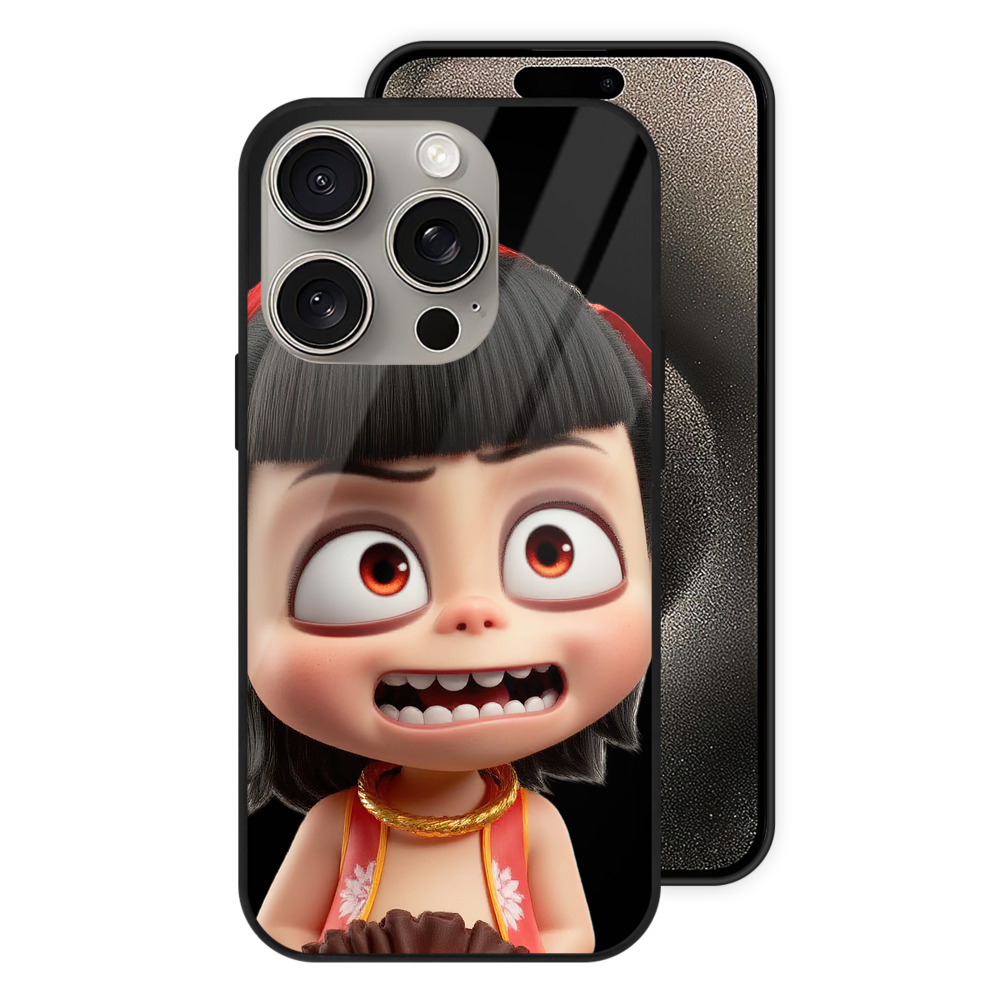 （画像用） Ne Zha 2 ナタ 魔童の大暴れ 【iPhone15Pro対応】スマホケース 耐衝撃＆黄変防止 背面ガラス