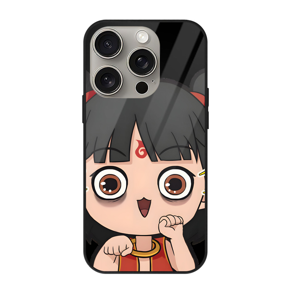 （画像用） Ne Zha 2 ナタ 魔童の大暴れ 【iPhone15Pro対応】スマホケース 耐衝撃＆黄変防止 背面ガラス