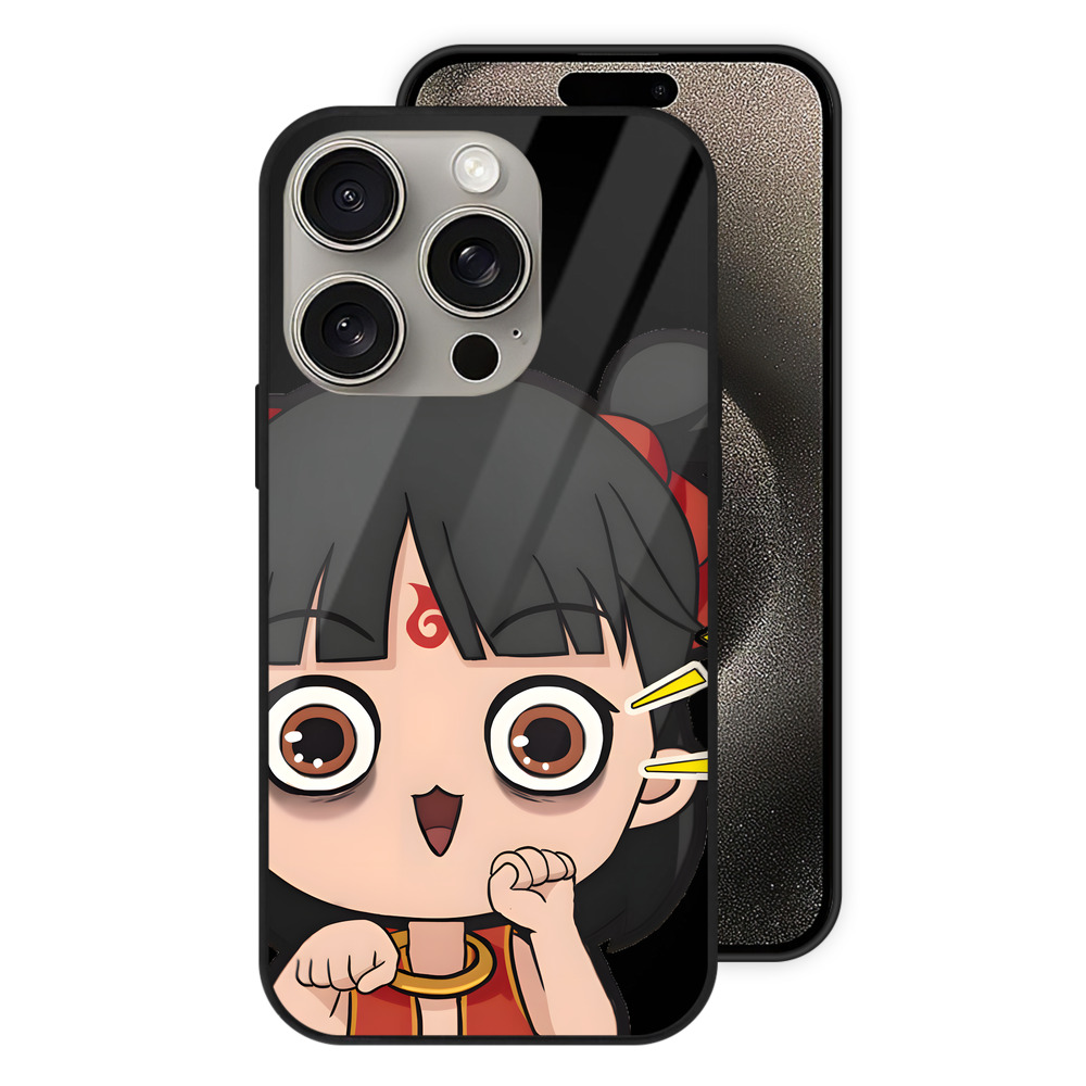 （画像用） Ne Zha 2 ナタ 魔童の大暴れ 【iPhone15Pro対応】スマホケース 耐衝撃＆黄変防止 背面ガラス