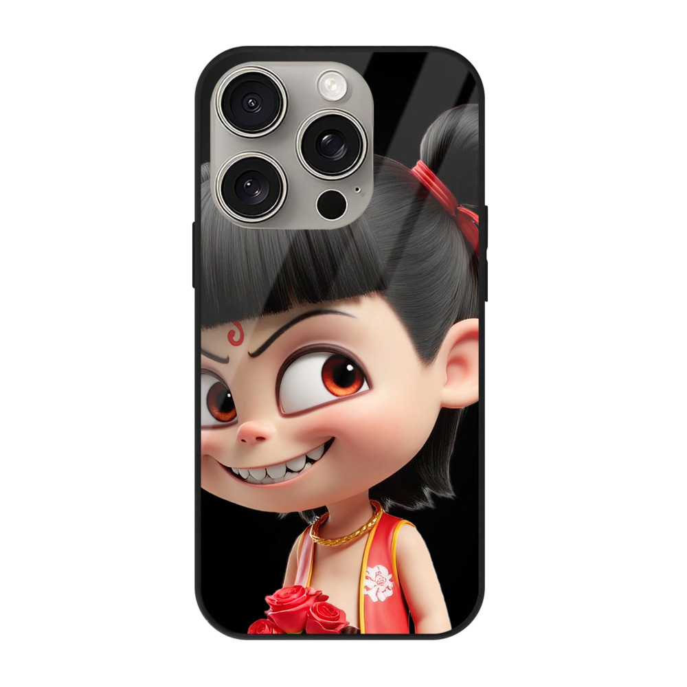 （画像用） Ne Zha 2 ナタ 魔童の大暴れ 【iPhone15Pro対応】スマホケース 耐衝撃＆黄変防止 背面ガラス