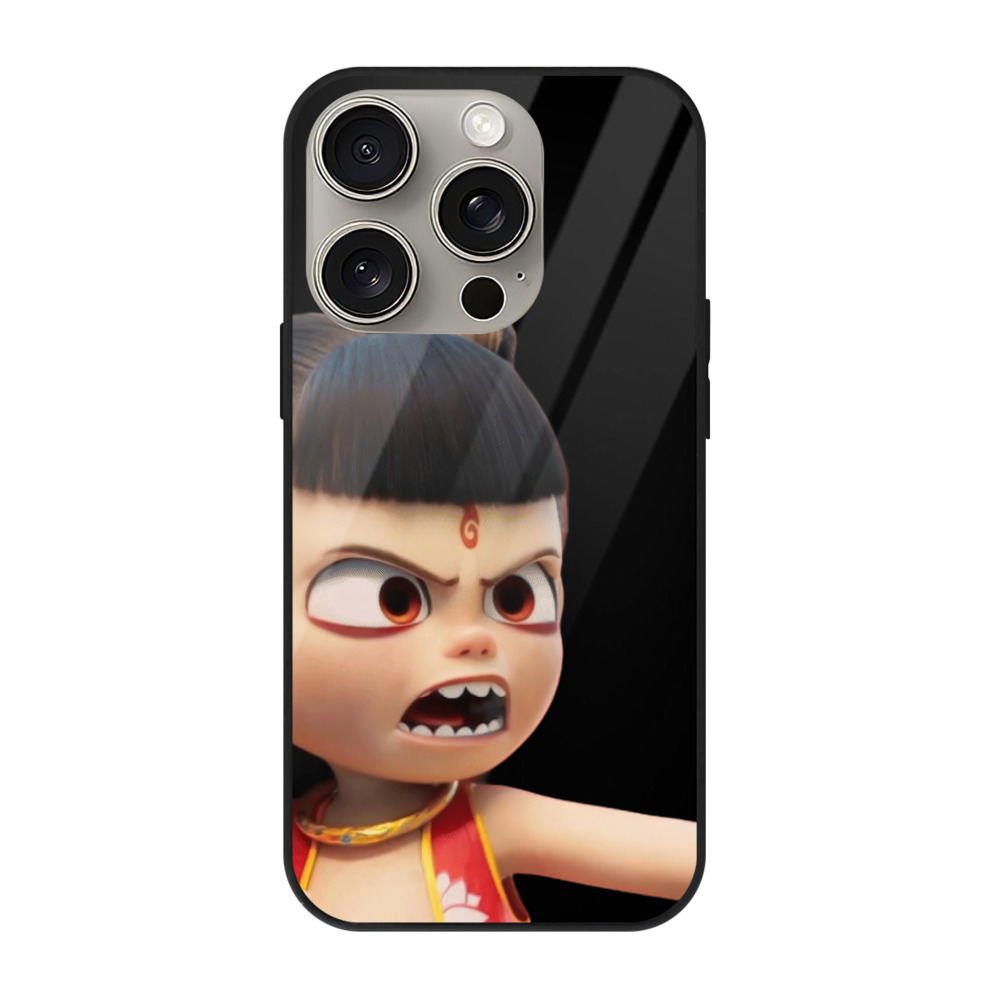（画像用） Ne Zha 2 ナタ 魔童の大暴れ 【iPhone15Pro対応】スマホケース 耐衝撃＆黄変防止 背面ガラス