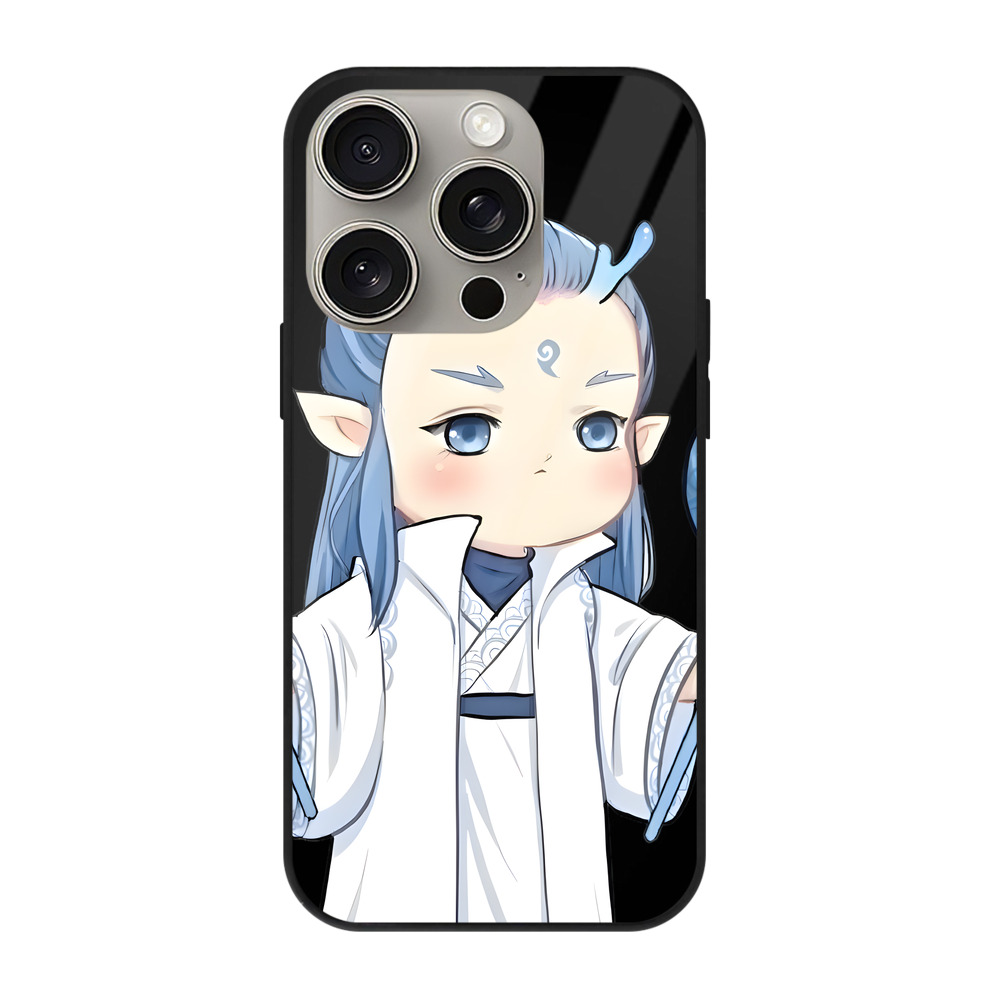 （画像用） Ne Zha 2 ナタ 魔童の大暴れ 【iPhone15Pro対応】スマホケース 耐衝撃＆黄変防止 背面ガラス