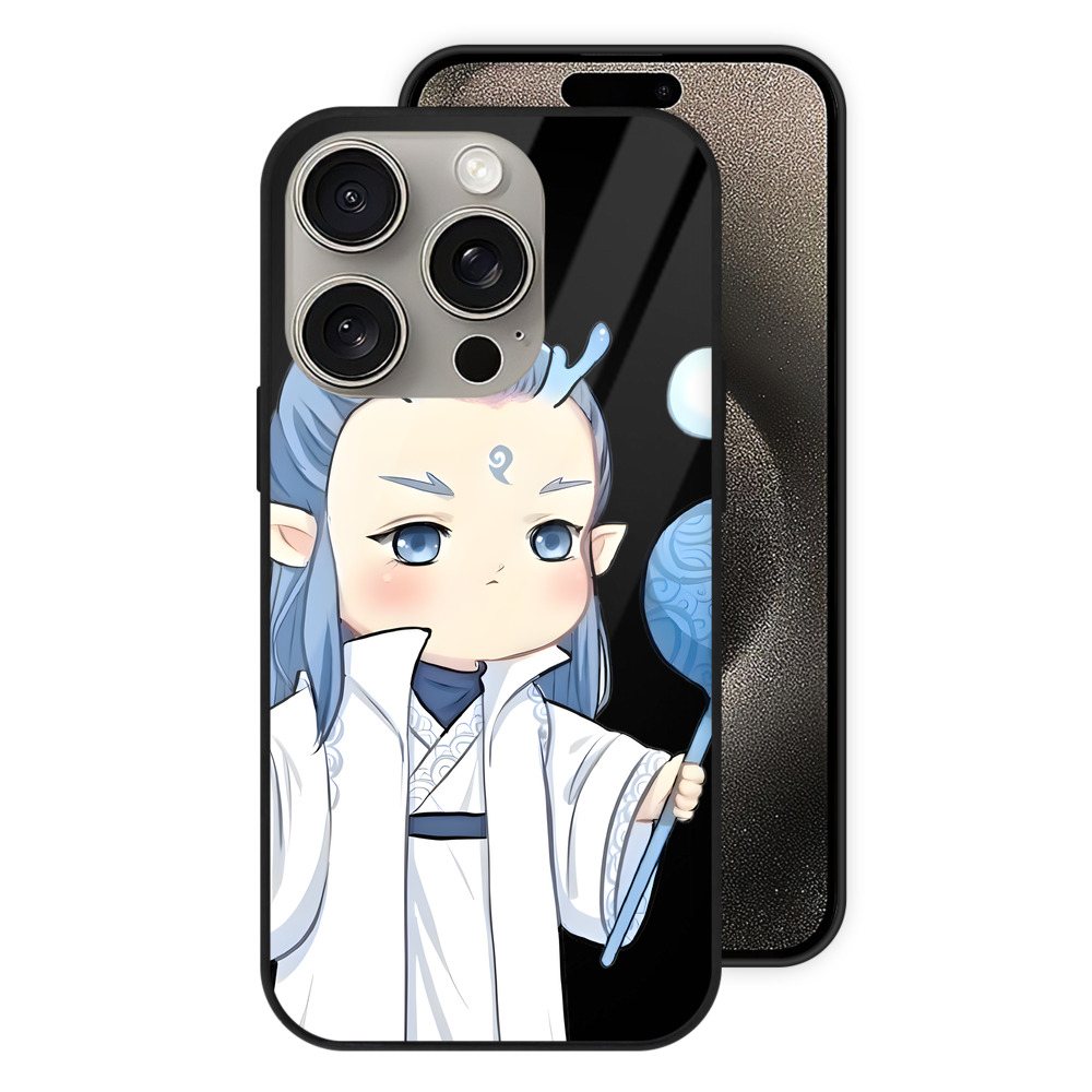 （画像用） Ne Zha 2 ナタ 魔童の大暴れ 【iPhone15Pro対応】スマホケース 耐衝撃＆黄変防止 背面ガラス