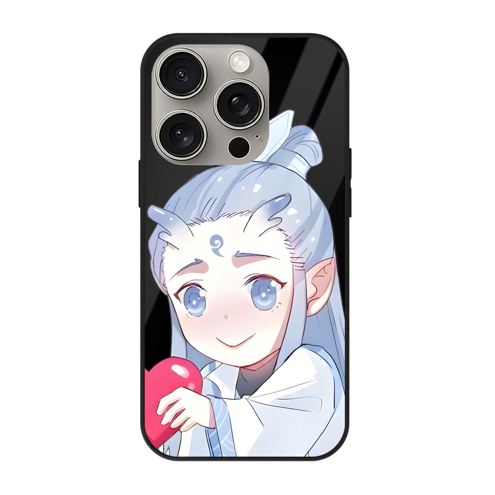 （画像用） Ne Zha 2 ナタ 魔童の大暴れ 【iPhone15Pro対応】スマホケース 耐衝撃＆黄変防止 背面ガラス