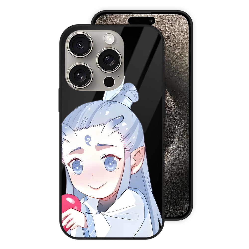 （画像用） Ne Zha 2 ナタ 魔童の大暴れ 【iPhone15Pro対応】スマホケース 耐衝撃＆黄変防止 背面ガラス