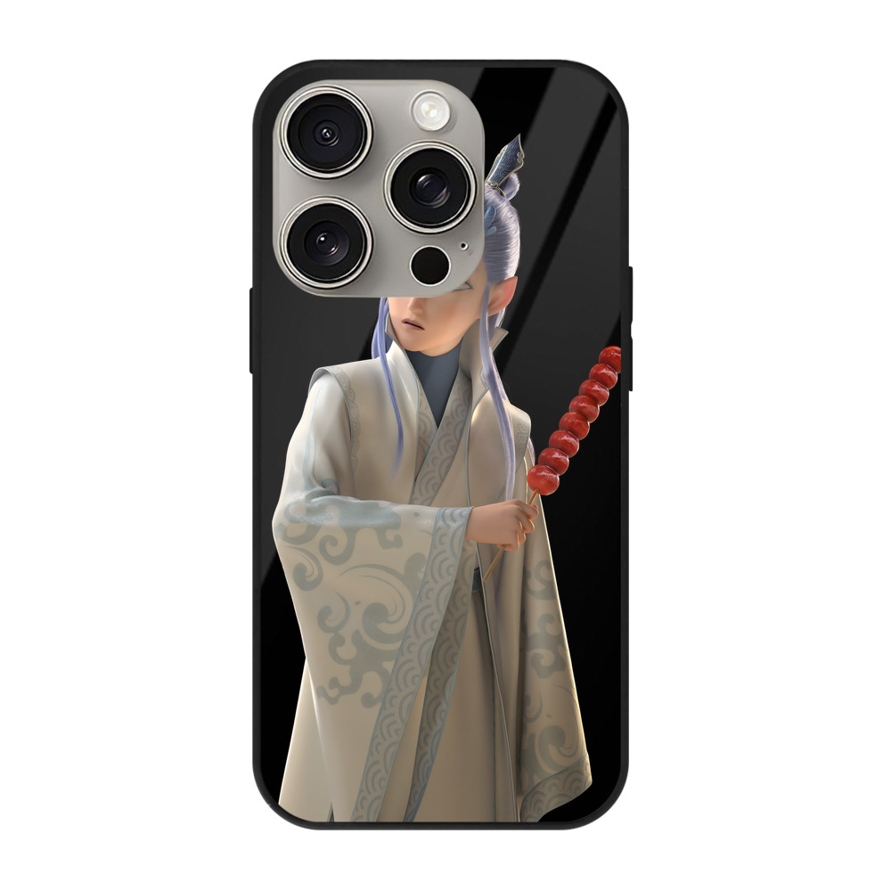 （画像用） Ne Zha 2 ナタ 魔童の大暴れ 【iPhone15Pro対応】スマホケース 耐衝撃＆黄変防止 背面ガラス