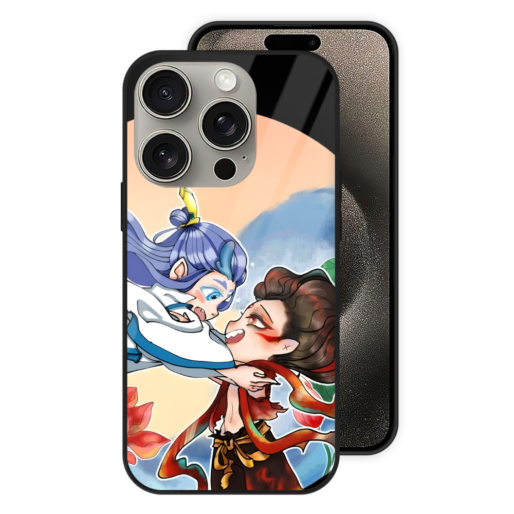 Ne Zha 2 ナタ 魔童の大暴れ 【iPhone15Pro対応】スマホケース 耐衝撃＆黄変防止 背面ガラス
