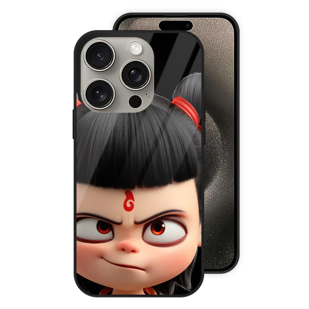 （画像用） Ne Zha 2 ナタ 魔童の大暴れ 【iPhone15Pro対応】スマホケース 耐衝撃＆黄変防止 背面ガラス