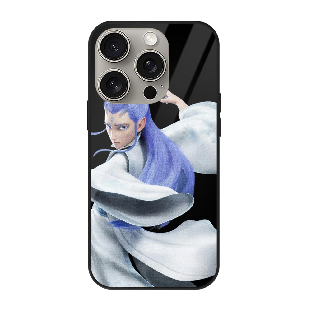 （画像用） Ne Zha 2 ナタ 魔童の大暴れ 【iPhone15Pro対応】スマホケース 耐衝撃＆黄変防止 背面ガラス
