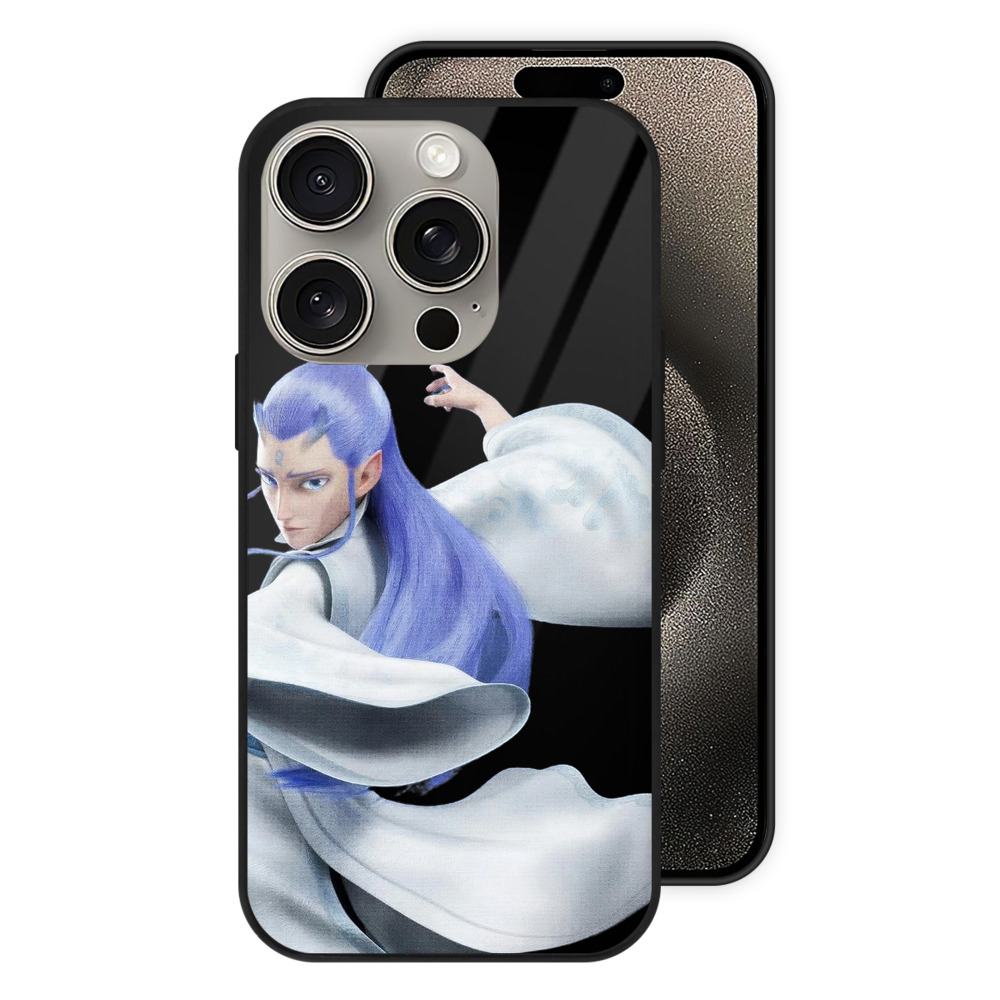 （画像用） Ne Zha 2 ナタ 魔童の大暴れ 【iPhone15Pro対応】スマホケース 耐衝撃＆黄変防止 背面ガラス