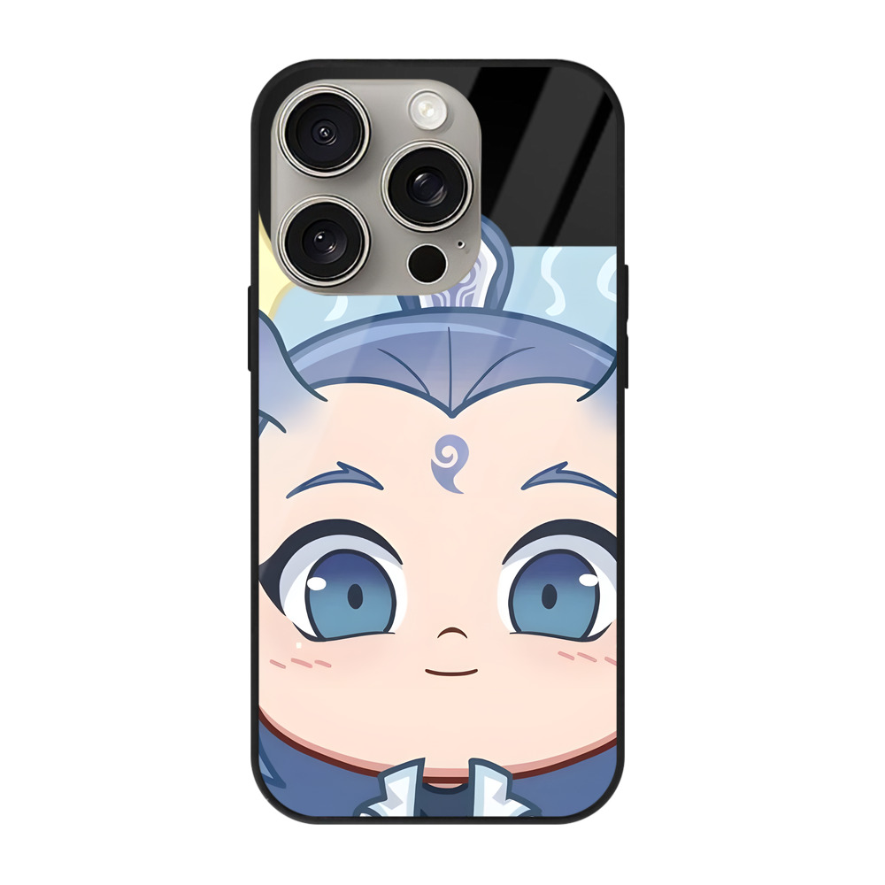 （画像用） Ne Zha 2 ナタ 魔童の大暴れ 【iPhone15Pro対応】スマホケース 耐衝撃＆黄変防止 背面ガラス
