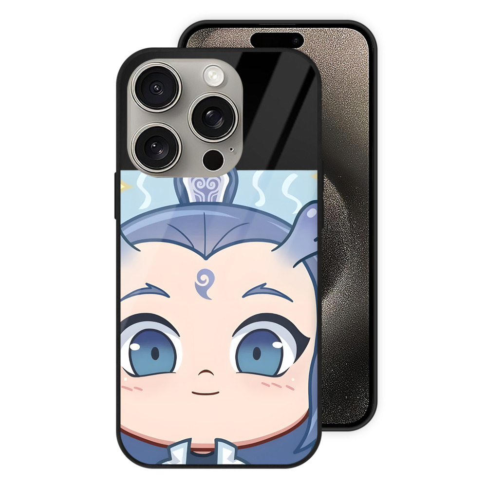 （画像用） Ne Zha 2 ナタ 魔童の大暴れ 【iPhone15Pro対応】スマホケース 耐衝撃＆黄変防止 背面ガラス