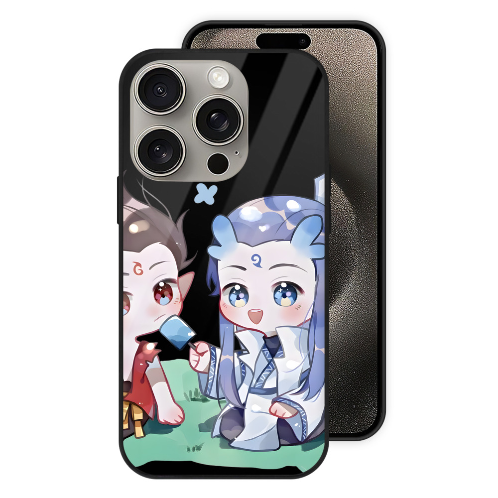 （画像用） Ne Zha 2 ナタ 魔童の大暴れ 【iPhone15Pro対応】スマホケース 耐衝撃＆黄変防止 背面ガラス
