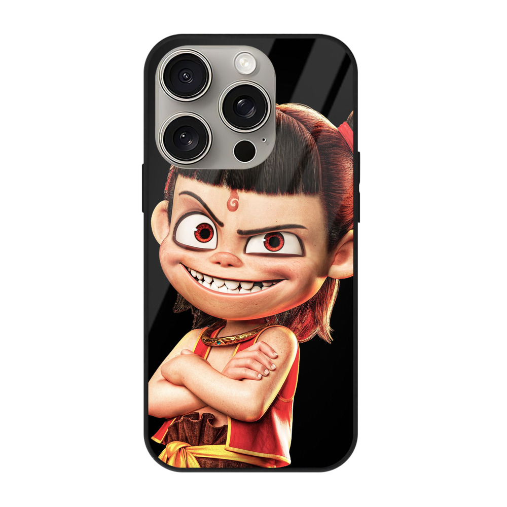 （画像用） Ne Zha 2 ナタ 魔童の大暴れ 【iPhone15Pro対応】スマホケース 耐衝撃＆黄変防止 背面ガラス