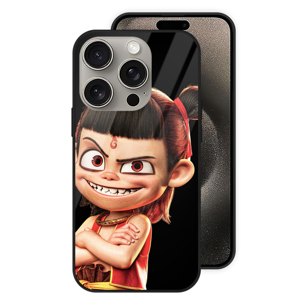 （画像用） Ne Zha 2 ナタ 魔童の大暴れ 【iPhone15Pro対応】スマホケース 耐衝撃＆黄変防止 背面ガラス