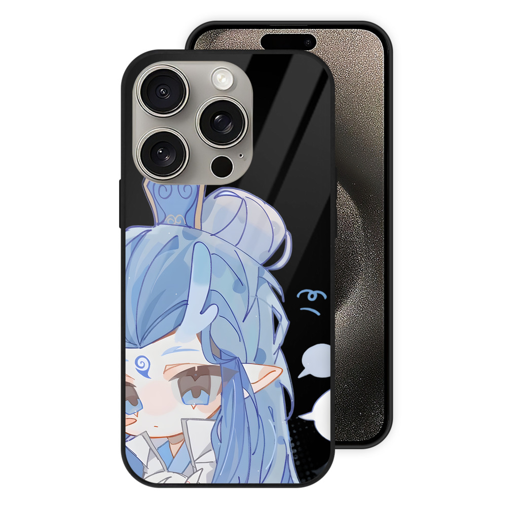（画像用） Ne Zha 2 ナタ 魔童の大暴れ 【iPhone15Pro対応】スマホケース 耐衝撃＆黄変防止 背面ガラス