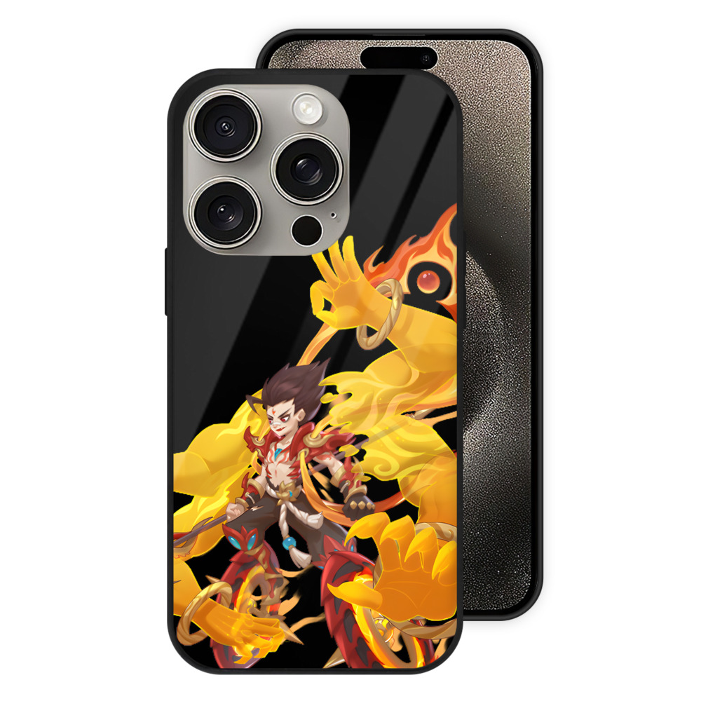 （画像用） Ne Zha 2 ナタ 魔童の大暴れ 【iPhone15Pro対応】スマホケース 耐衝撃＆黄変防止 背面ガラス