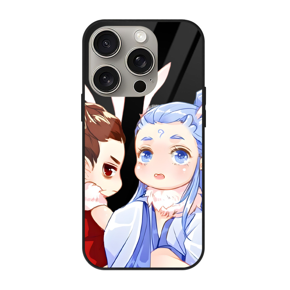 （画像用） Ne Zha 2 ナタ 魔童の大暴れ 【iPhone15Pro対応】スマホケース 耐衝撃＆黄変防止 背面ガラス
