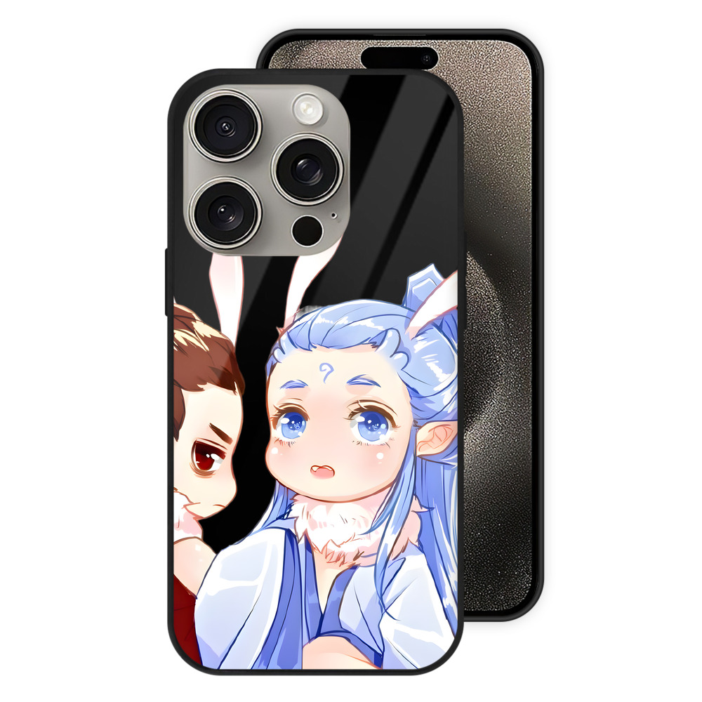 （画像用） Ne Zha 2 ナタ 魔童の大暴れ 【iPhone15Pro対応】スマホケース 耐衝撃＆黄変防止 背面ガラス