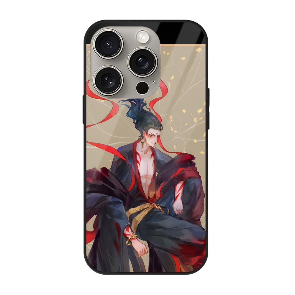 （画像用） Ne Zha 2 ナタ 魔童の大暴れ 【iPhone15Pro対応】スマホケース 耐衝撃＆黄変防止 背面ガラス