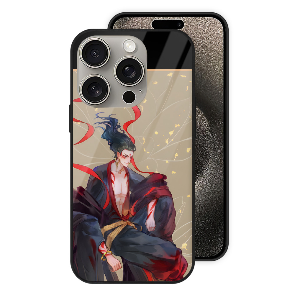（画像用） Ne Zha 2 ナタ 魔童の大暴れ 【iPhone15Pro対応】スマホケース 耐衝撃＆黄変防止 背面ガラス