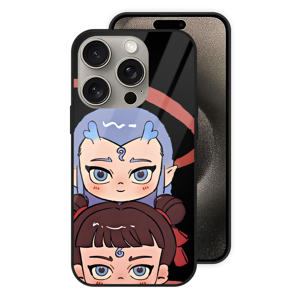 （画像用） Ne Zha 2 ナタ 魔童の大暴れ 【iPhone15Pro対応】スマホケース 耐衝撃＆黄変防止 背面ガラス