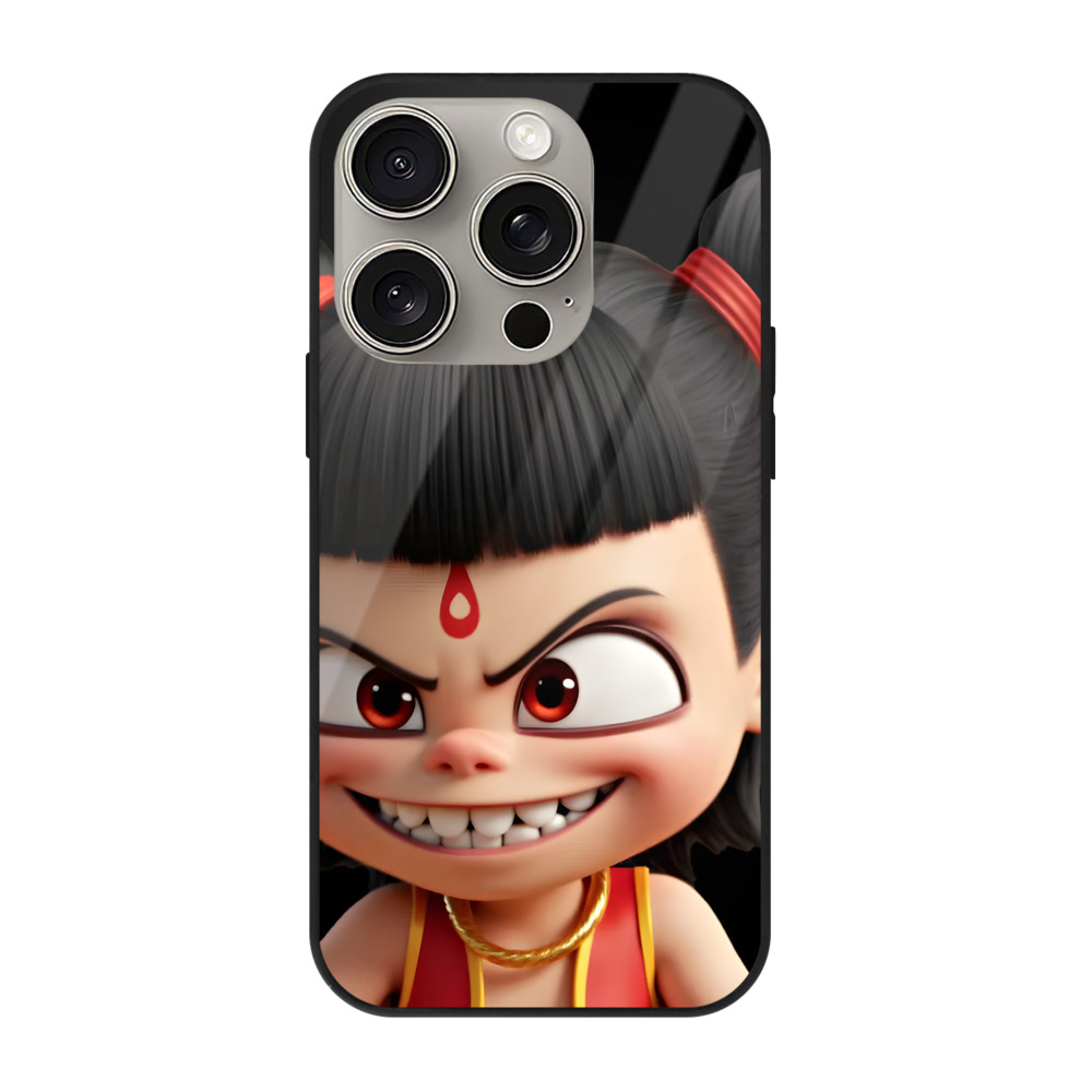 （画像用） Ne Zha 2 ナタ 魔童の大暴れ 【iPhone15Pro対応】スマホケース 耐衝撃＆黄変防止 背面ガラス