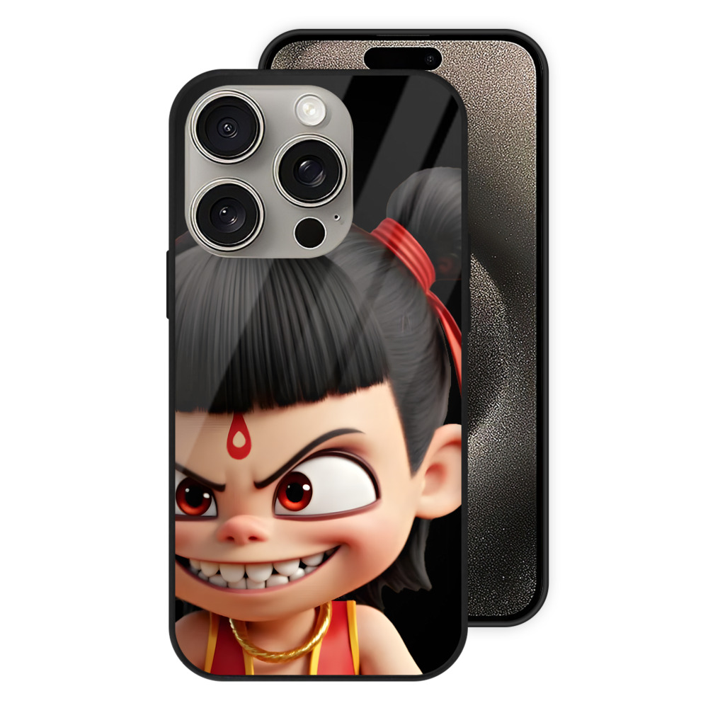 （画像用） Ne Zha 2 ナタ 魔童の大暴れ 【iPhone15Pro対応】スマホケース 耐衝撃＆黄変防止 背面ガラス