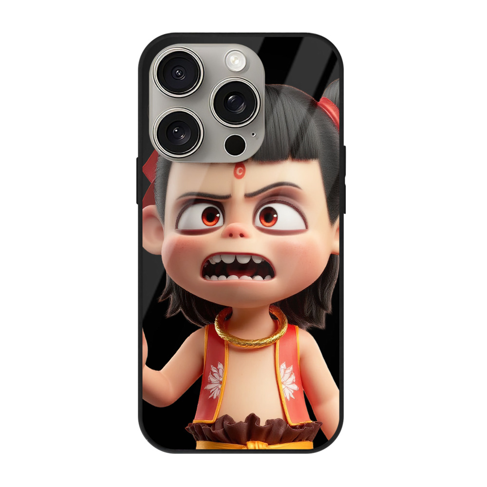 （画像用） Ne Zha 2 ナタ 魔童の大暴れ 【iPhone15Pro対応】スマホケース 耐衝撃＆黄変防止 背面ガラス