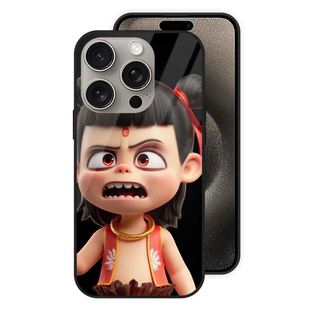 （画像用） Ne Zha 2 ナタ 魔童の大暴れ 【iPhone15Pro対応】スマホケース 耐衝撃＆黄変防止 背面ガラス