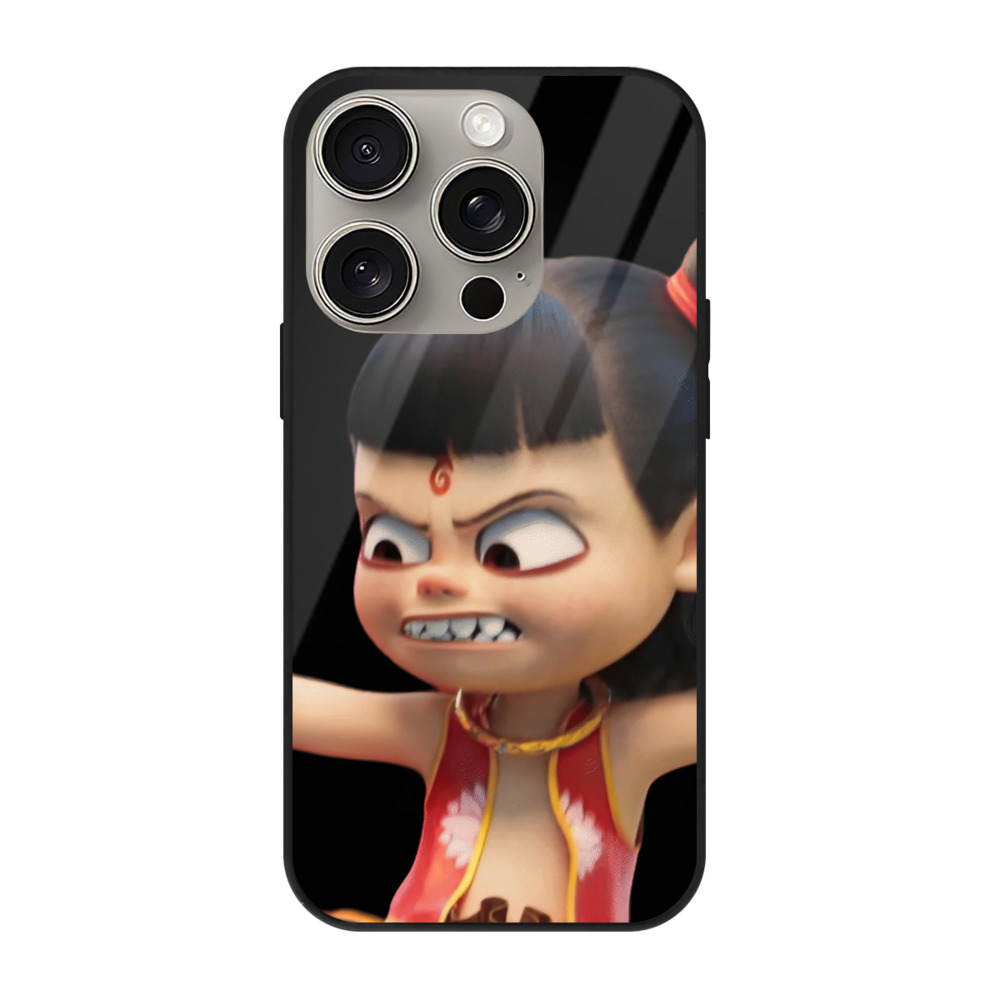 （画像用） Ne Zha 2 ナタ 魔童の大暴れ 【iPhone15Pro対応】スマホケース 耐衝撃＆黄変防止 背面ガラス
