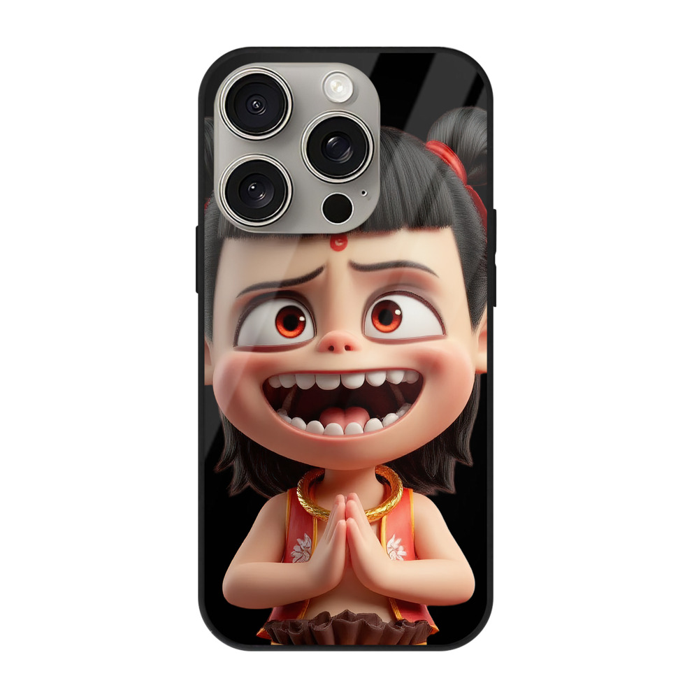 （画像用） Ne Zha 2 ナタ 魔童の大暴れ 【iPhone15Pro対応】スマホケース 耐衝撃＆黄変防止 背面ガラス