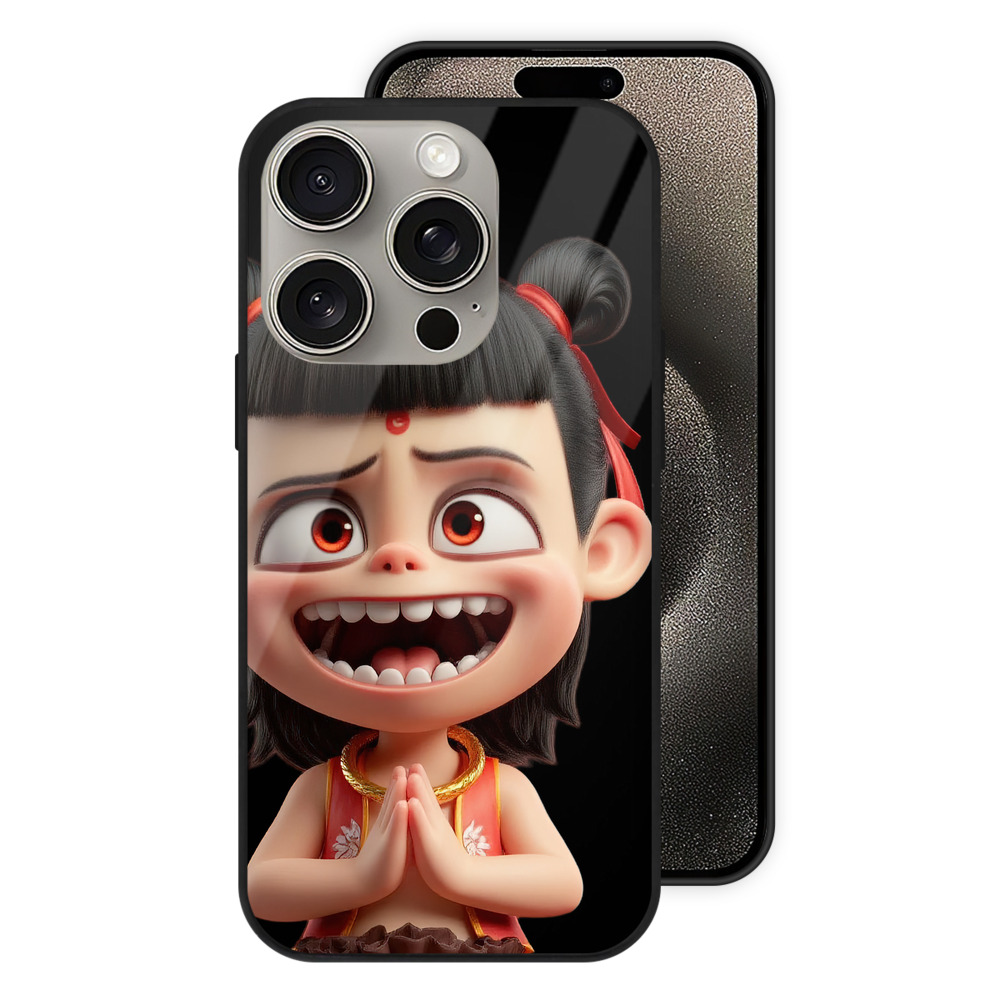 （画像用） Ne Zha 2 ナタ 魔童の大暴れ 【iPhone15Pro対応】スマホケース 耐衝撃＆黄変防止 背面ガラス