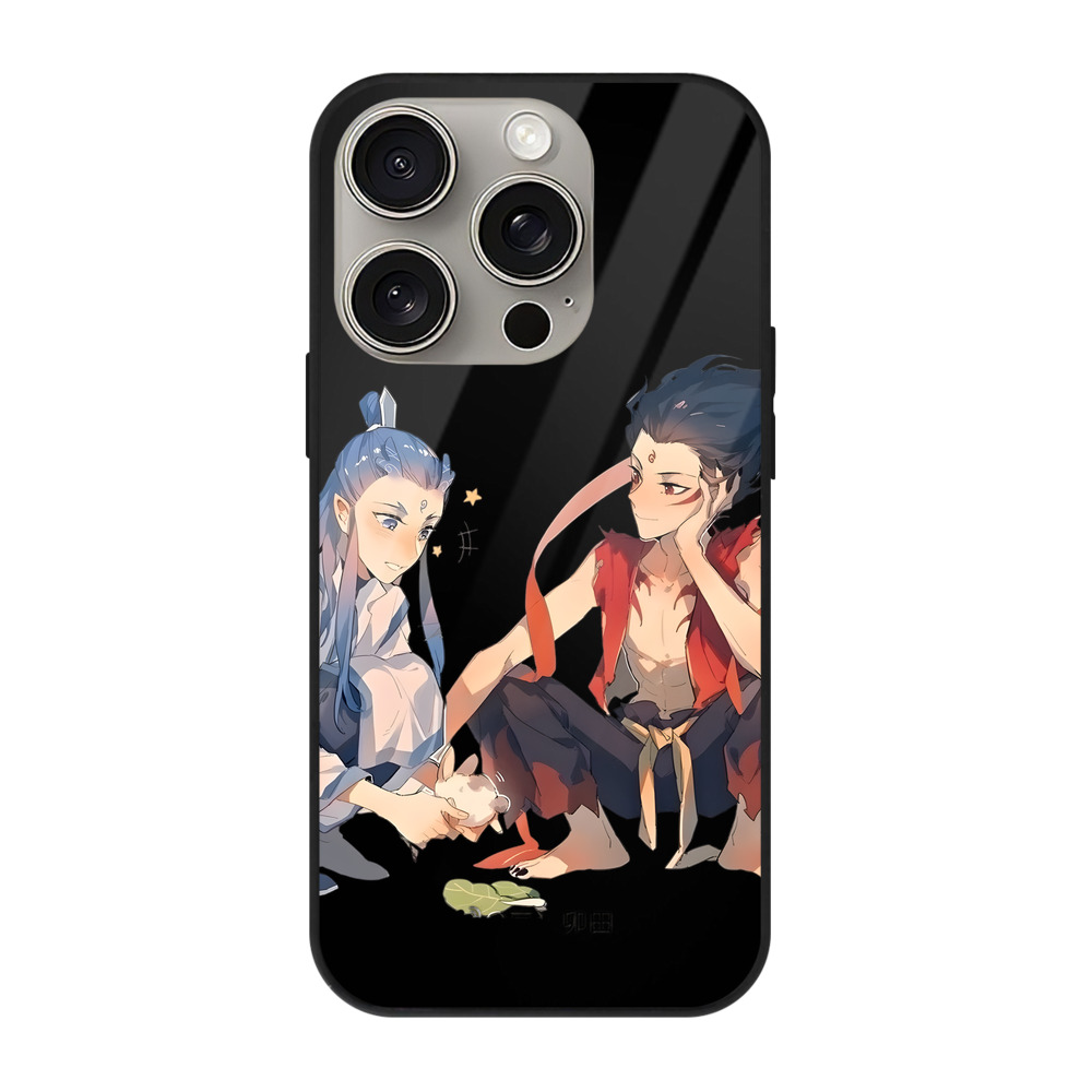 （画像用） Ne Zha 2 ナタ 魔童の大暴れ 【iPhone15Pro対応】スマホケース 耐衝撃＆黄変防止 背面ガラス