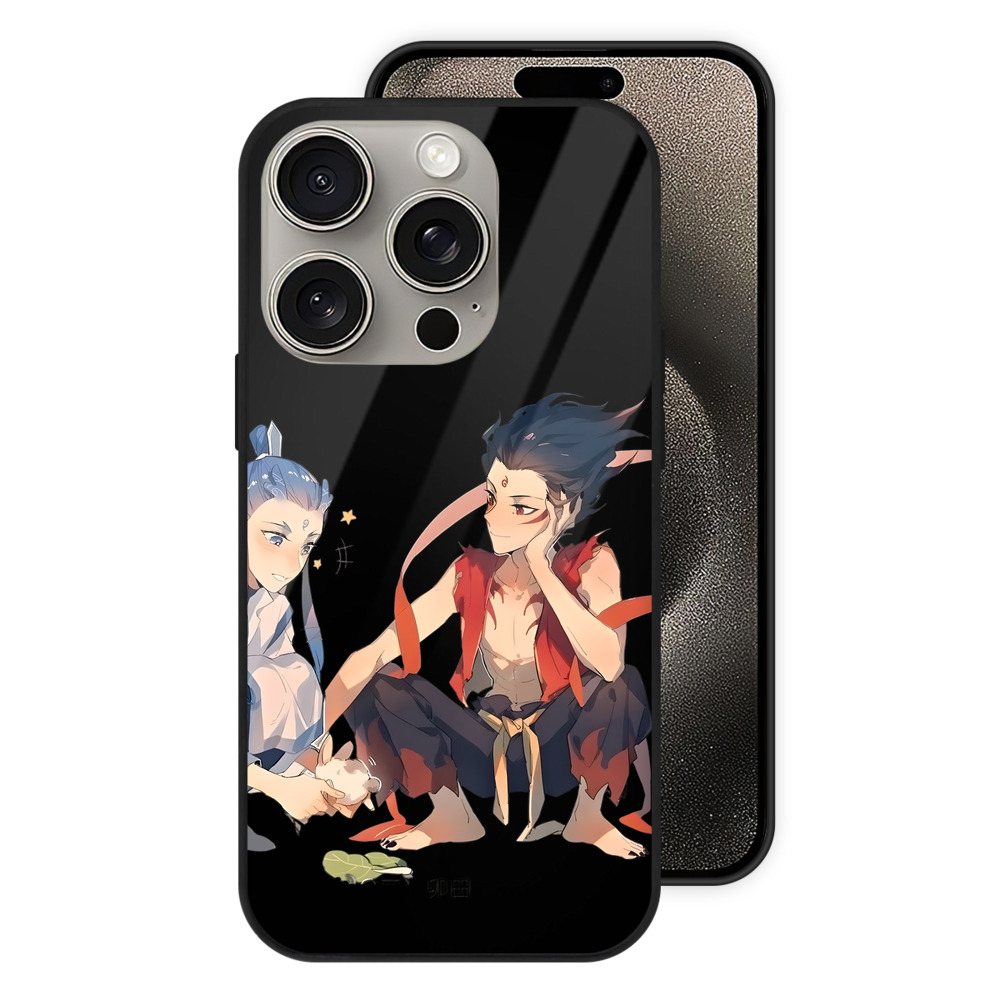（画像用） Ne Zha 2 ナタ 魔童の大暴れ 【iPhone15Pro対応】スマホケース 耐衝撃＆黄変防止 背面ガラス
