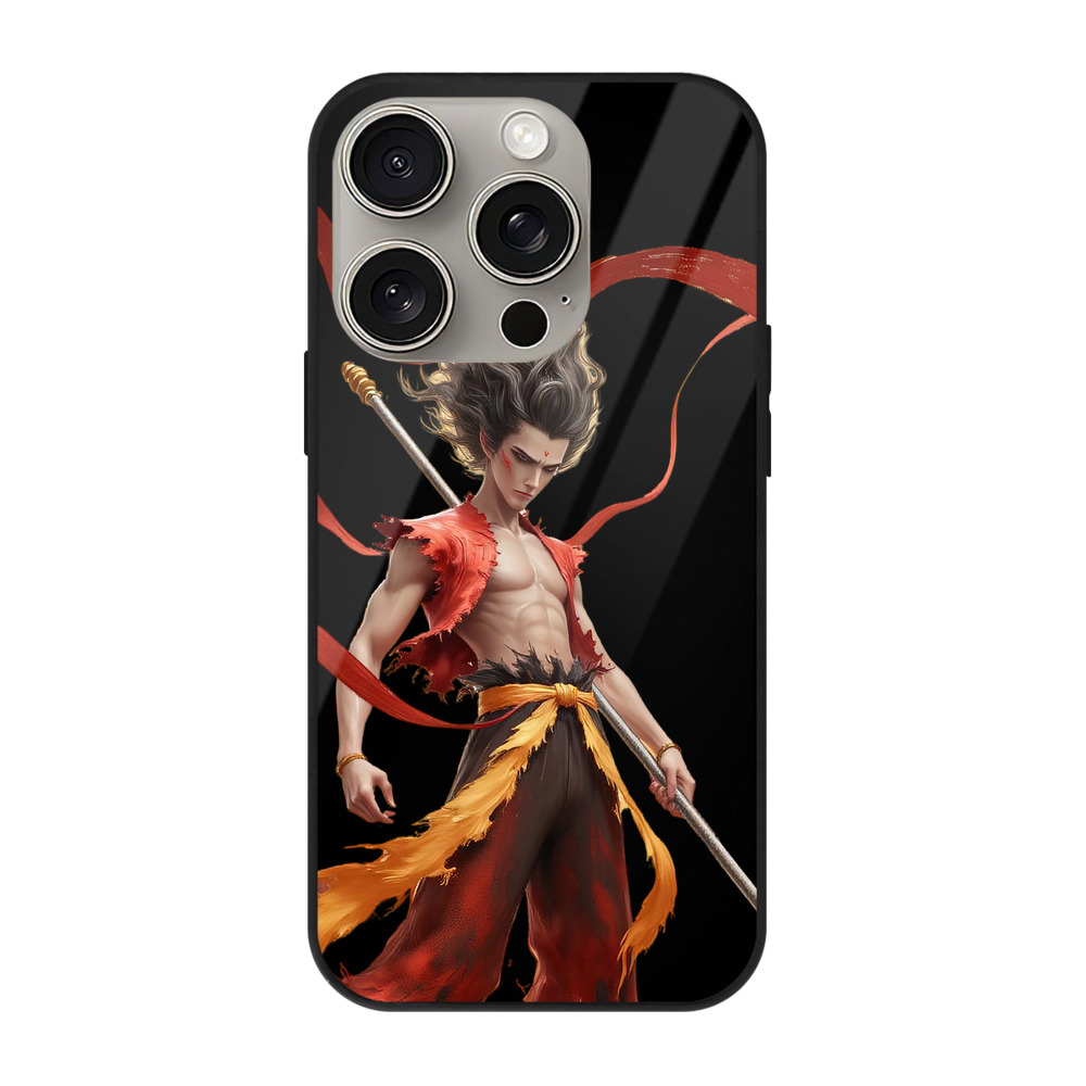 （画像用） Ne Zha 2 ナタ 魔童の大暴れ 【iPhone15Pro対応】スマホケース 耐衝撃＆黄変防止 背面ガラス