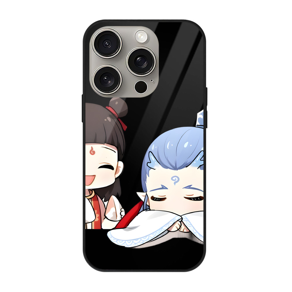 （画像用） Ne Zha 2 ナタ 魔童の大暴れ 【iPhone15Pro対応】スマホケース 耐衝撃＆黄変防止 背面ガラス