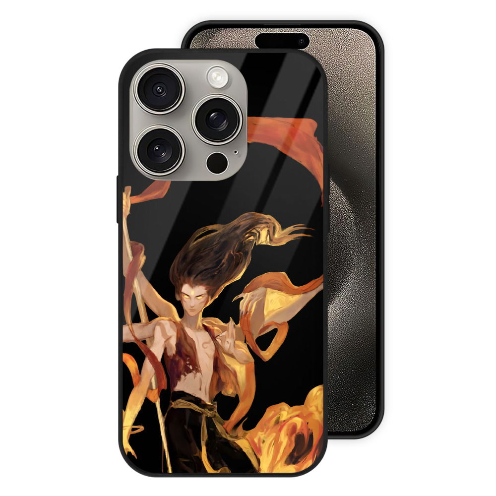 （画像用） Ne Zha 2 ナタ 魔童の大暴れ 【iPhone15Pro対応】スマホケース 耐衝撃＆黄変防止 背面ガラス