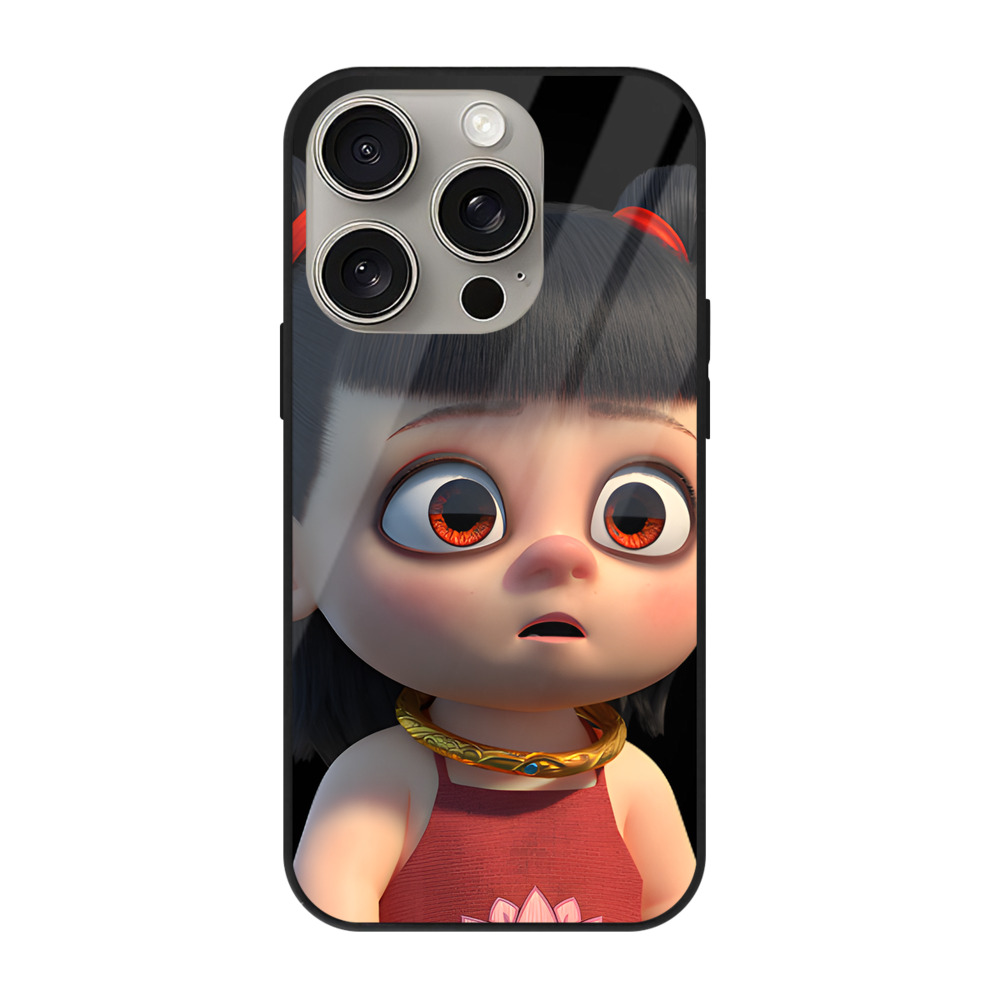 （画像用） Ne Zha 2 ナタ 魔童の大暴れ 【iPhone15Pro対応】スマホケース 耐衝撃＆黄変防止 背面ガラス