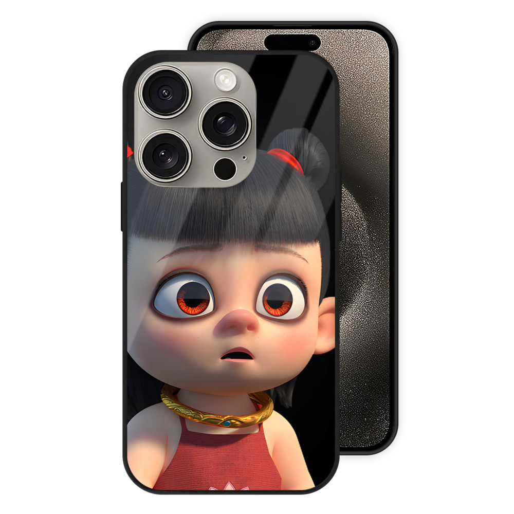 （画像用） Ne Zha 2 ナタ 魔童の大暴れ 【iPhone15Pro対応】スマホケース 耐衝撃＆黄変防止 背面ガラス