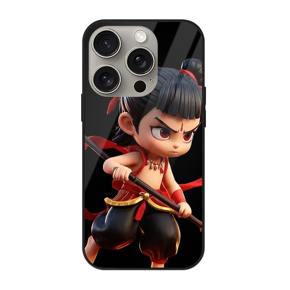 （画像用） Ne Zha 2 ナタ 魔童の大暴れ 【iPhone15Pro対応】スマホケース 耐衝撃＆黄変防止 背面ガラス