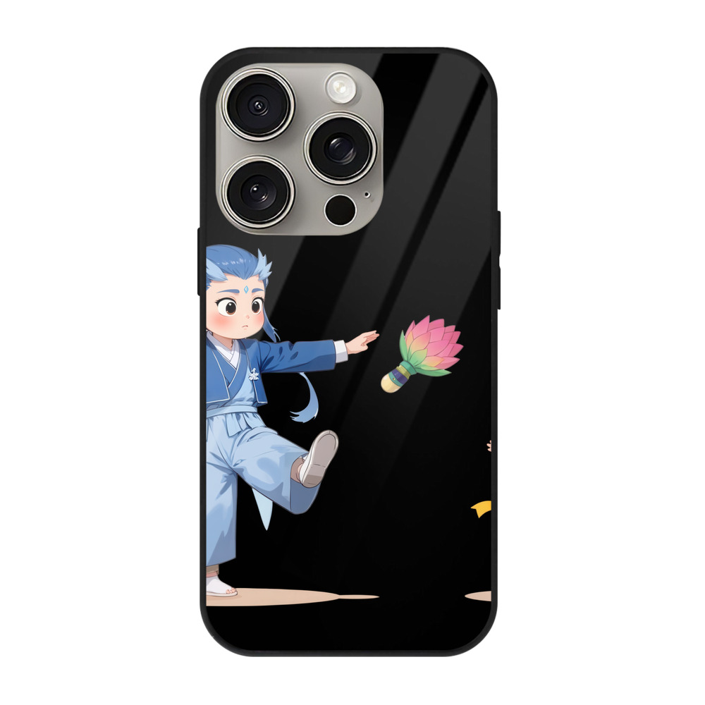 （画像用） Ne Zha 2 ナタ 魔童の大暴れ 【iPhone15Pro対応】スマホケース 耐衝撃＆黄変防止 背面ガラス