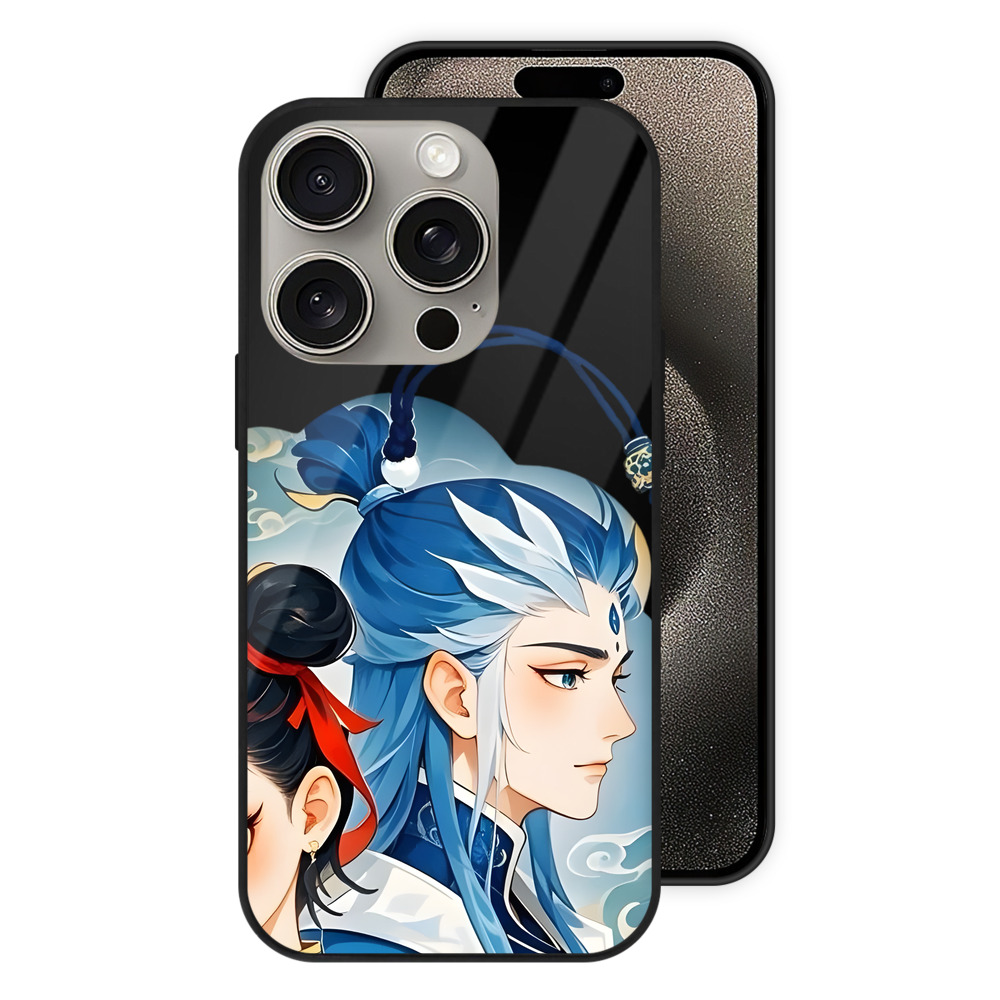 （画像用） Ne Zha 2 ナタ 魔童の大暴れ 【iPhone15Pro対応】スマホケース 耐衝撃＆黄変防止 背面ガラス
