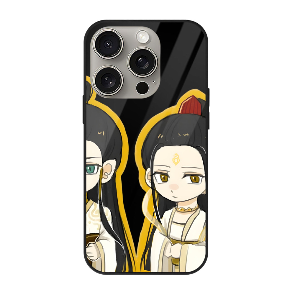 （画像用） Ne Zha 2 ナタ 魔童の大暴れ 【iPhone15Pro対応】スマホケース 耐衝撃＆黄変防止 背面ガラス