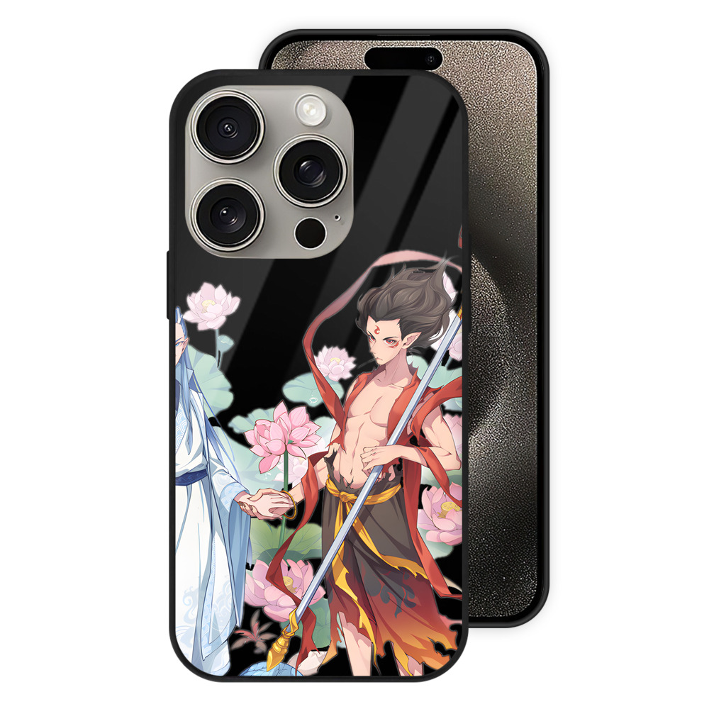 （画像用） Ne Zha 2 ナタ 魔童の大暴れ 【iPhone15Pro対応】スマホケース 耐衝撃＆黄変防止 背面ガラス