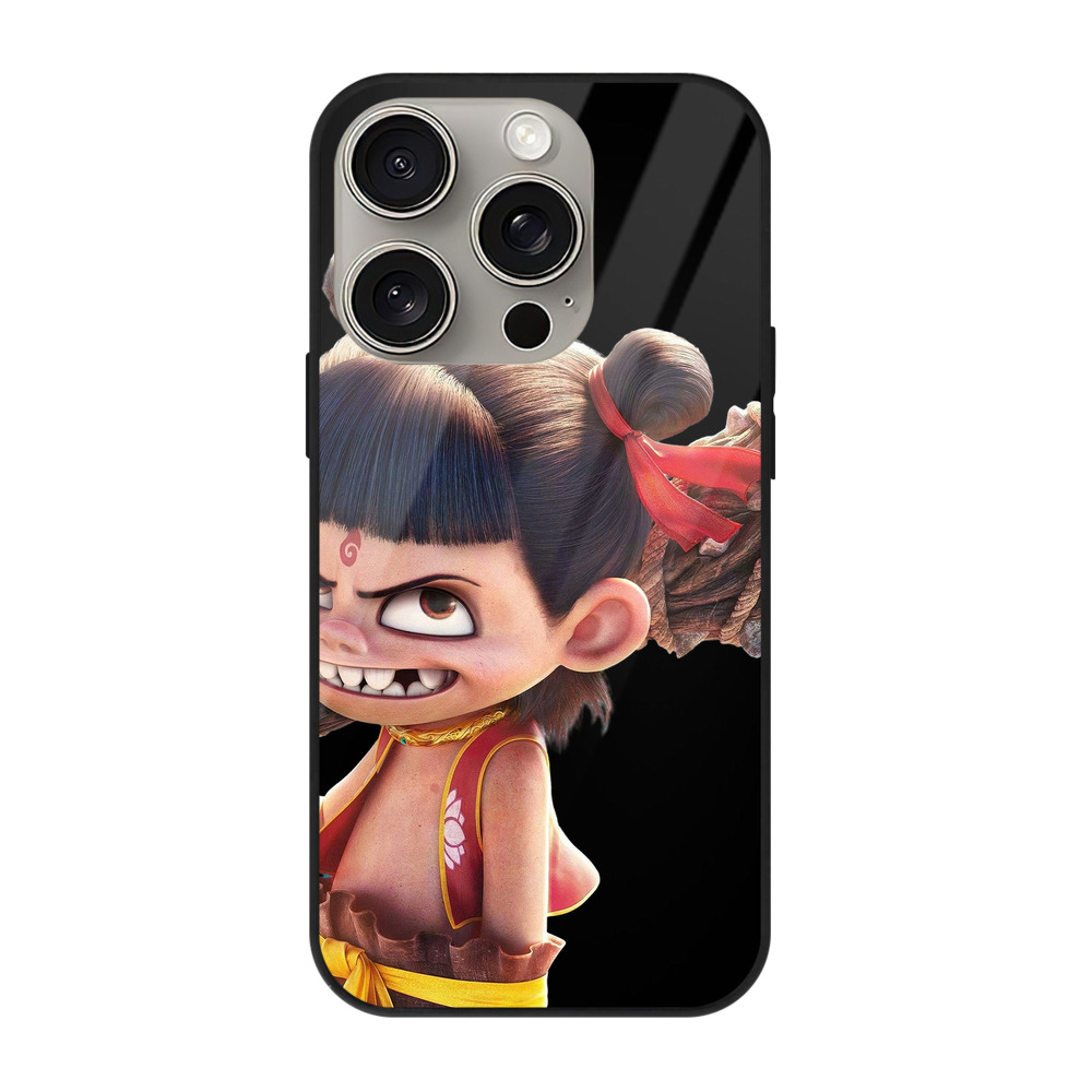（画像用） Ne Zha 2 ナタ 魔童の大暴れ 【iPhone15Pro対応】スマホケース 耐衝撃＆黄変防止 背面ガラス